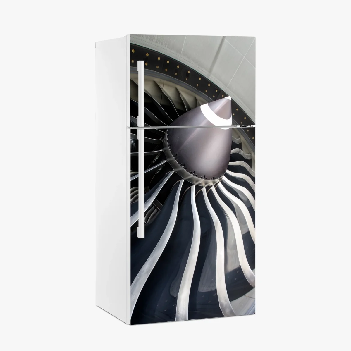 Kühlschrankaufkleber nahaufnahme turbinenblätter des jettriebwerks – Wallnifity® Kühlschrankaufkleber nahaufnahme turbinenblätter des jettriebwerks – Wallnifity®