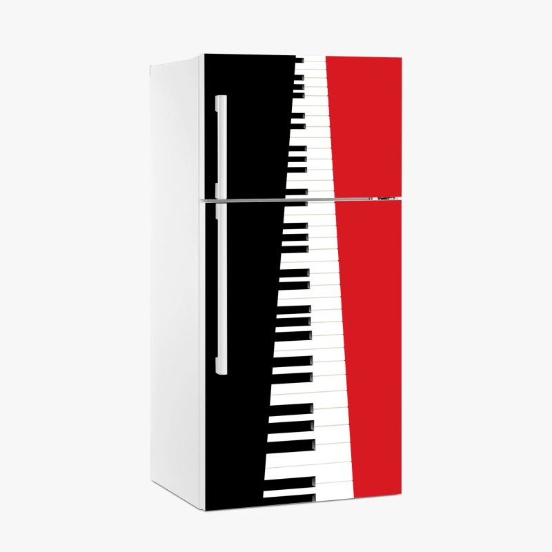 Kühlschrankaufkleber schwarz-rotes klavier-tastatur motiv