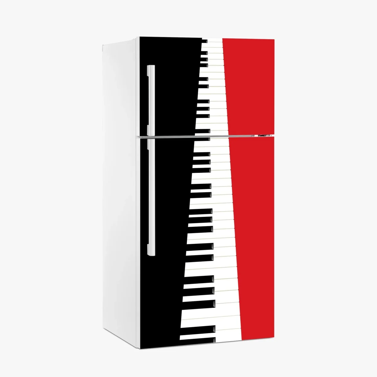 Kühlschrankaufkleber schwarz-rotes klavier-tastatur motiv – Wallnifity® Kühlschrankaufkleber schwarz-rotes klavier-tastatur motiv – Wallnifity®
