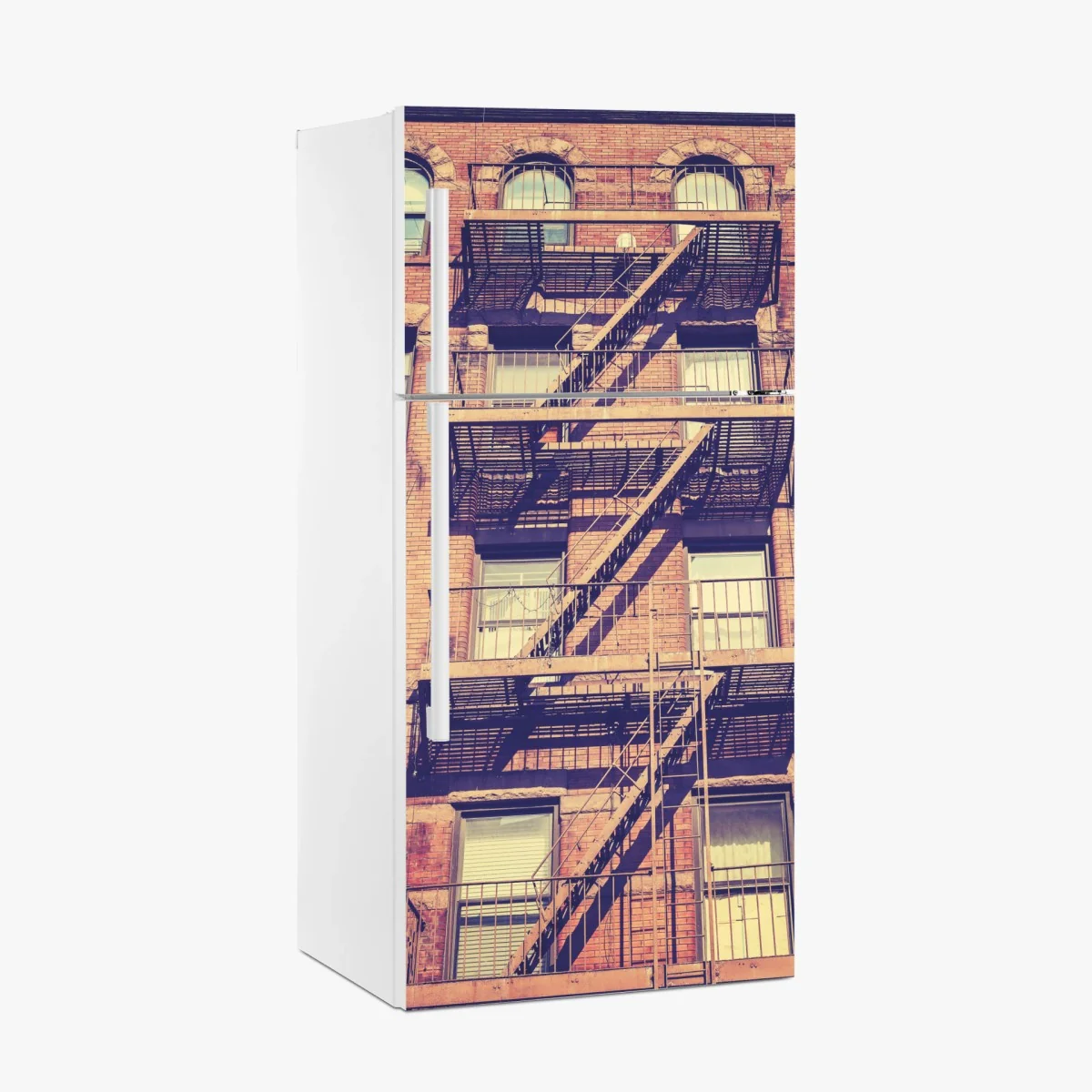 Kühlschrankaufkleber vintage feuertreppen aus New York – Wallnifity® Kühlschrankaufkleber vintage feuertreppen aus New York – Wallnifity®