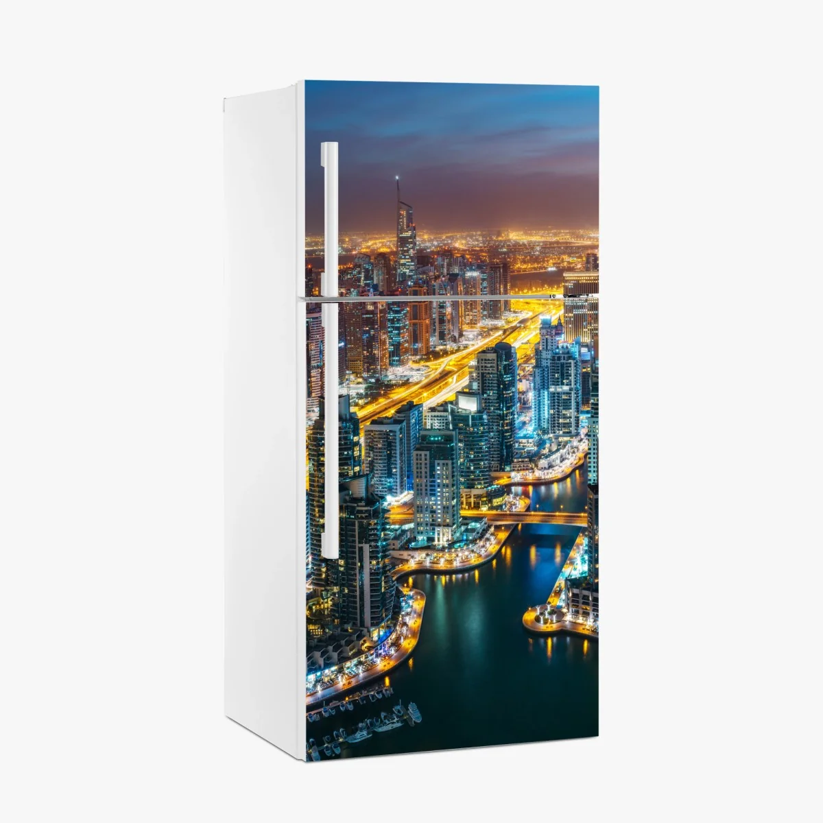 Kühlschrankaufkleber nächtliche skyline Dubai Marina – Wallnifity®