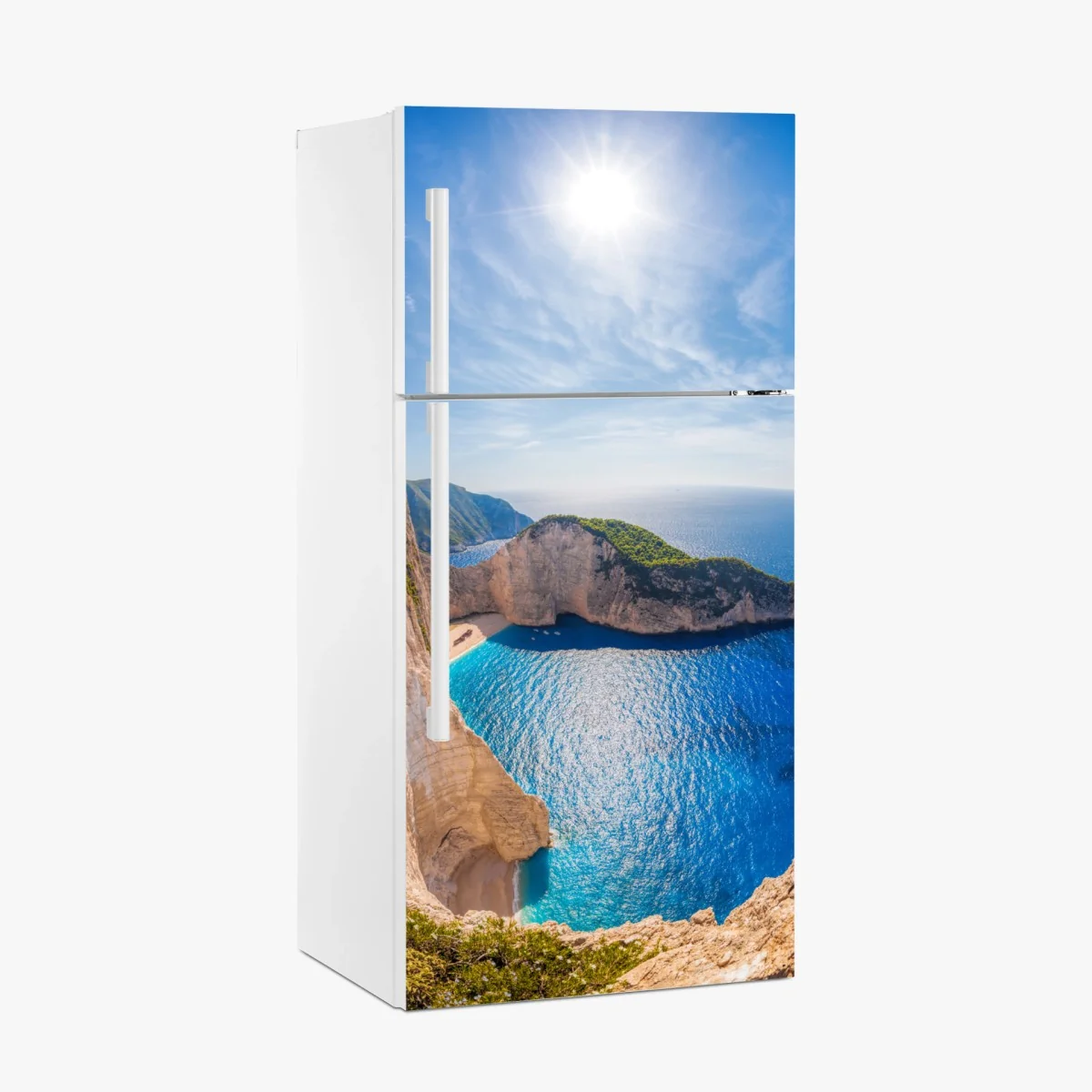 Kühlschrankaufkleber sonnenklippen am Navagio strand, Zakynthos – Wallnifity® Kühlschrankaufkleber sonnenklippen am Navagio strand, Zakynthos – Wallnifity®