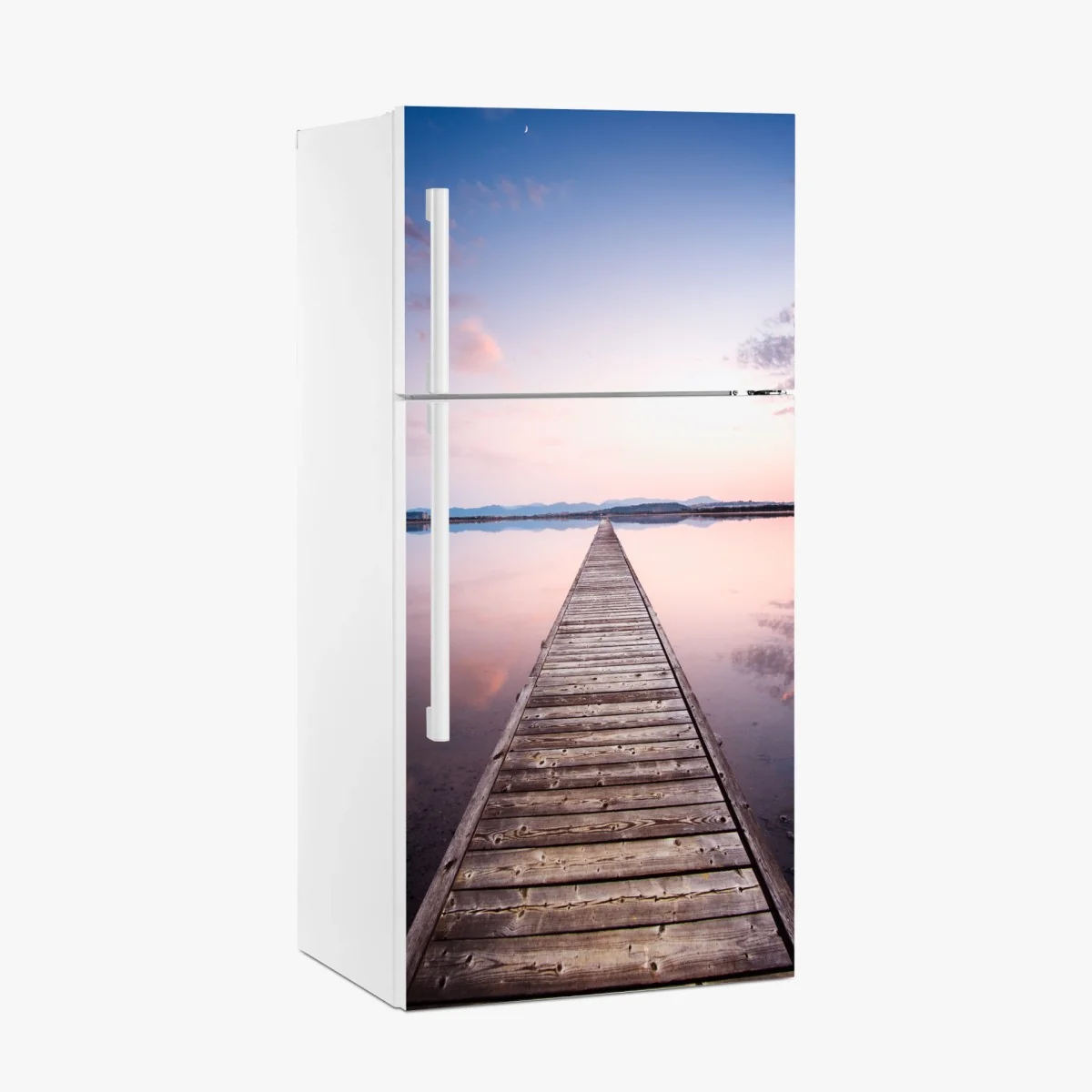 Kühlschrankaufkleber holzsteg zum horizont bei sonnenuntergang – Wallnifity®