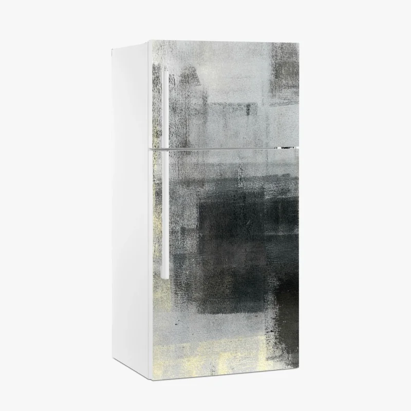 Kühlschrankaufkleber geometrisches art deco muster in schwarz und gold – Wallnifity®