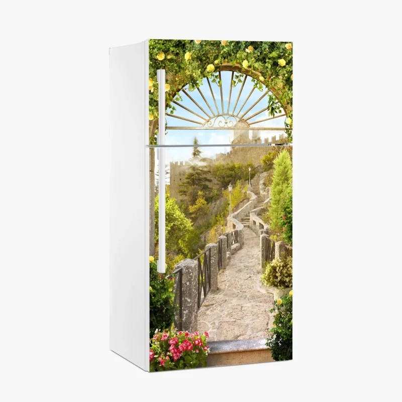 Kühlschrankaufkleber sonniger gartenweg zum schloss