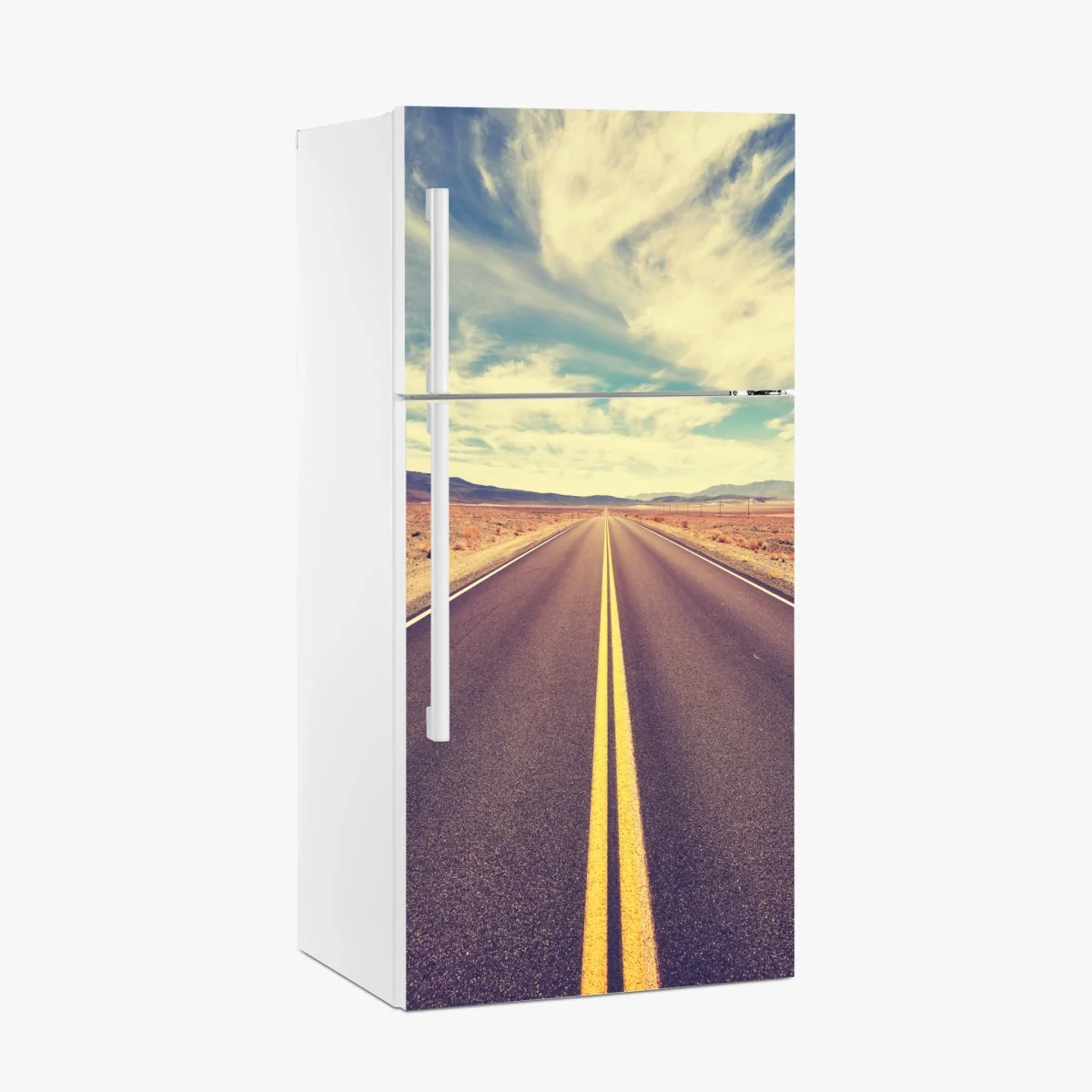 Kühlschrankaufkleber vintage wüstenstraße, Death Valley – Wallnifity® Kühlschrankaufkleber vintage wüstenstraße, Death Valley – Wallnifity®