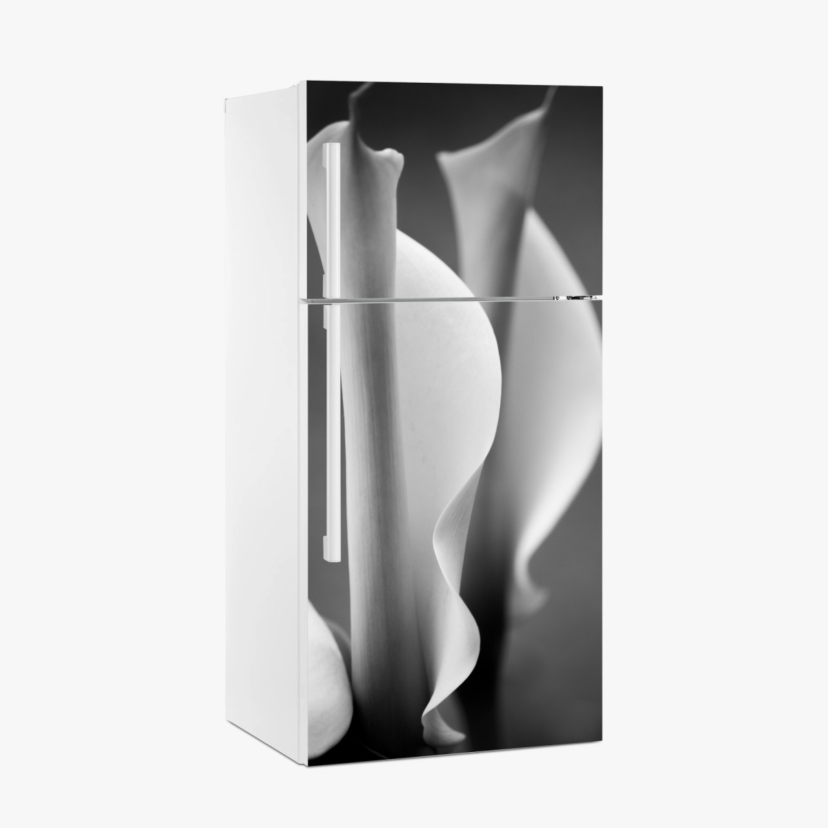 Kühlschrankaufkleber elegante calla-lilien in monochrom – Wallnifity®