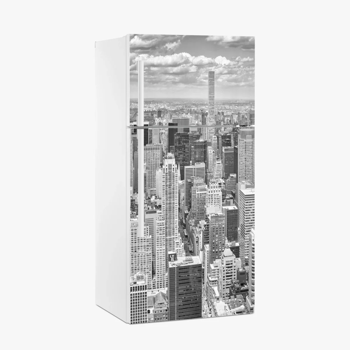 Kühlschrankaufkleber panorama von New York in schwarzweiß – Wallnifity® Kühlschrankaufkleber panorama von New York in schwarzweiß – Wallnifity®