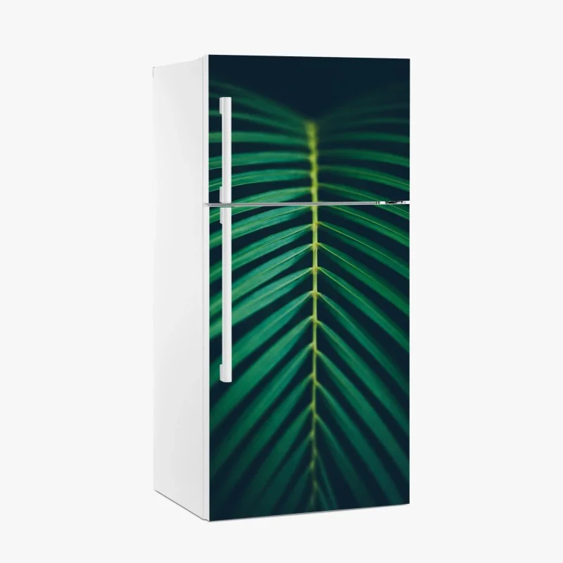 Kühlschrankaufkleber mutige geometrische fassade in orange und türkis – Wallnifity®