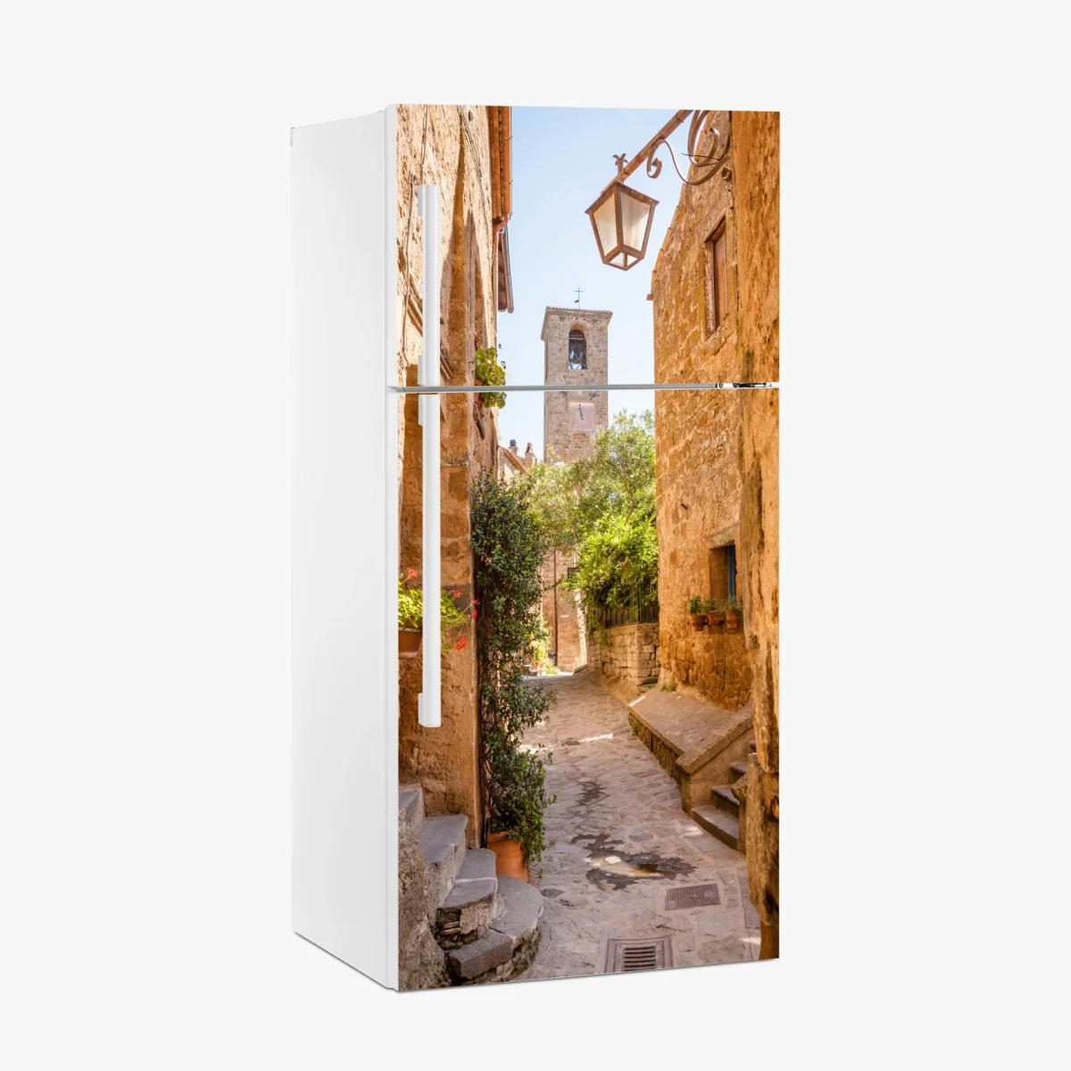 Kühlschrankaufkleber sonnige gasse in Civita di Bagnoregio – Wallnifity® Kühlschrankaufkleber sonnige gasse in Civita di Bagnoregio – Wallnifity®