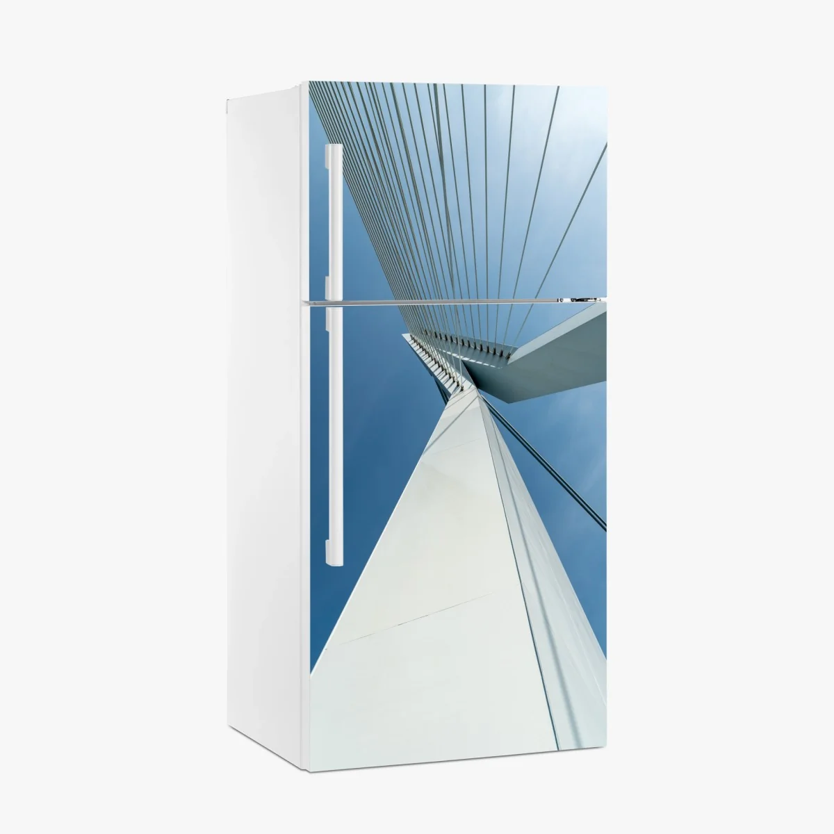 Kühlschrankaufkleber aufsteigende linien: moderner brückenpylon – Wallnifity®