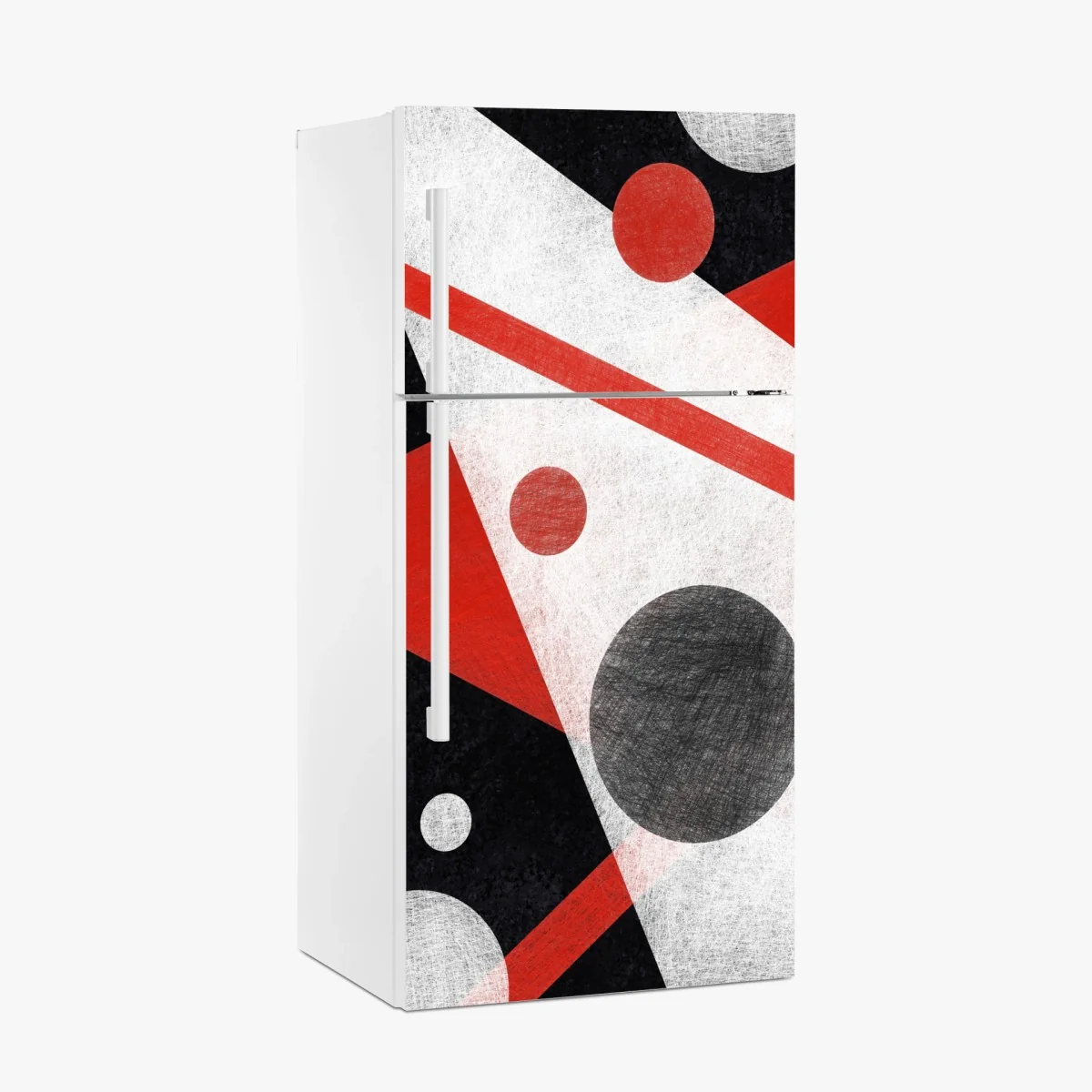 Kühlschrankaufkleber geometrische abstraktion in rot und schwarz – Wallnifity® Kühlschrankaufkleber geometrische abstraktion in rot und schwarz – Wallnifity®