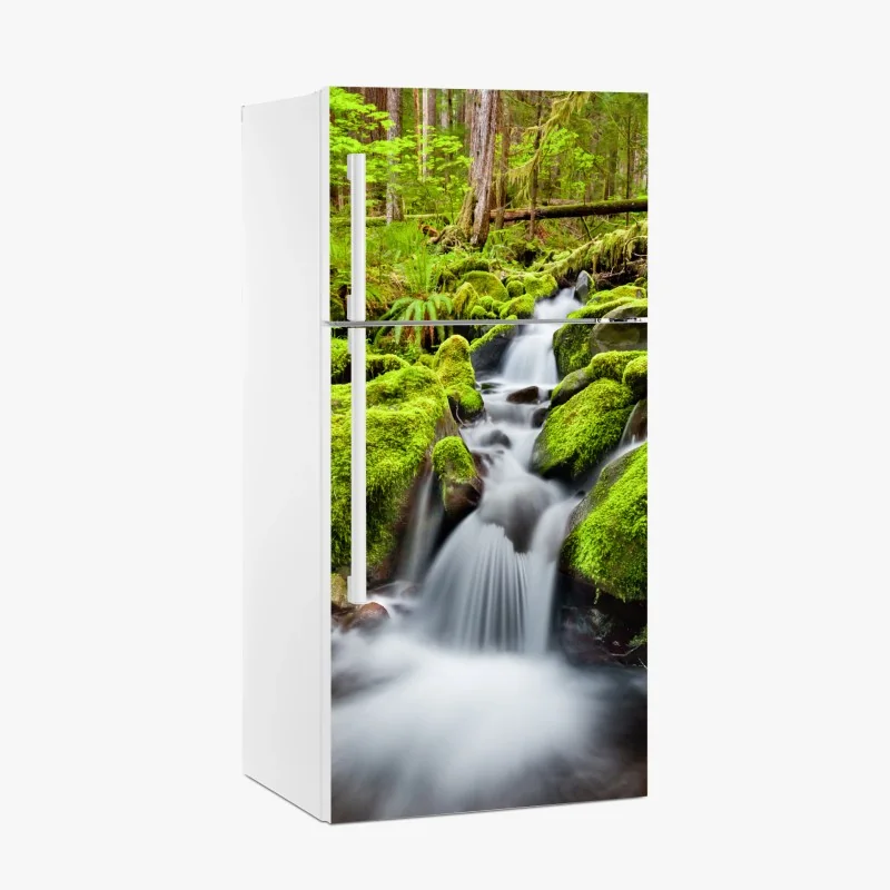Kühlschrankaufkleber moosbedeckter bach bei Sol Duc Falls