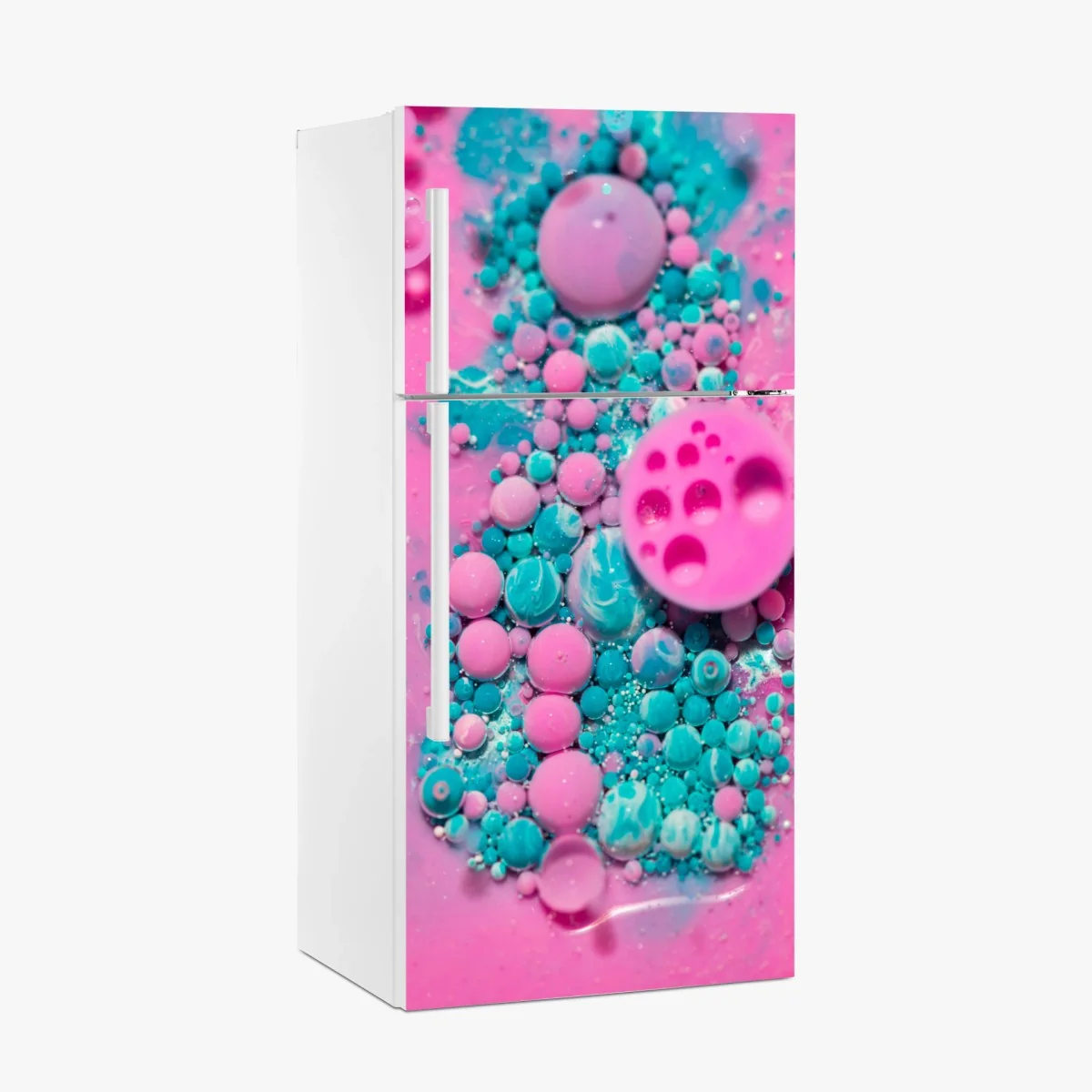 Kühlschrankaufkleber rosa und türkis marmor abstrakt – Wallnifity®