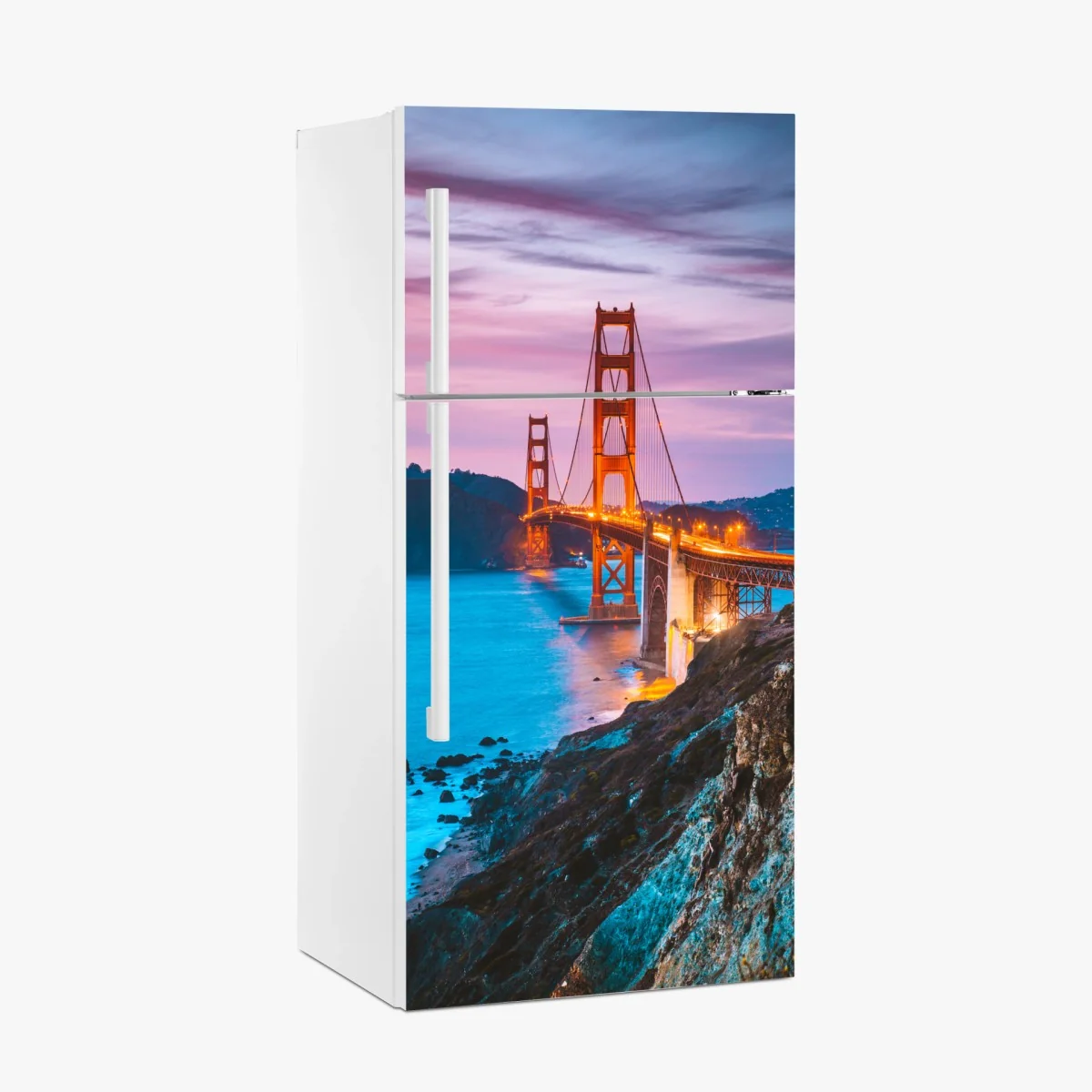 Kühlschrankaufkleber Golden Gate Bridge in der dämmerung, San Francisco – Wallnifity® Kühlschrankaufkleber Golden Gate Bridge in der dämmerung, San Francisco – Wallnifity®
