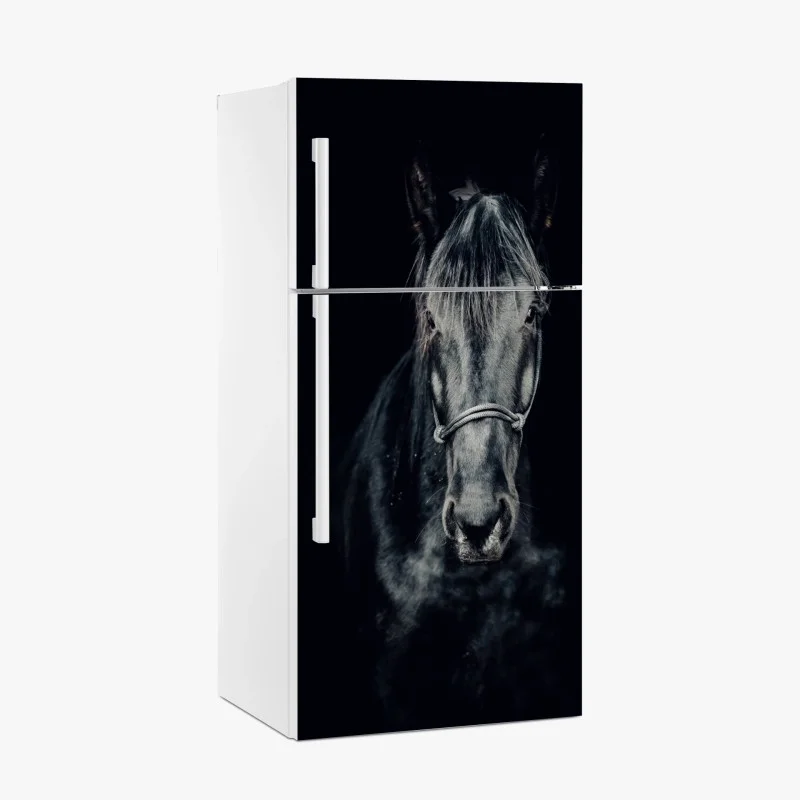 Kühlschrankaufkleber majestätisches schwarzes pferdeporträt