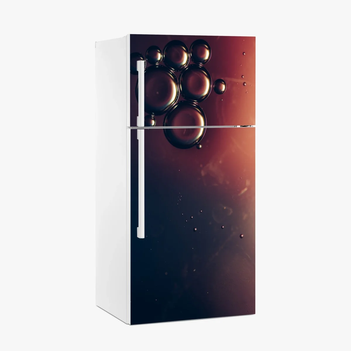 Kühlschrankaufkleber schwebende ölblasen auf tiefem verlauf – Wallnifity® Kühlschrankaufkleber schwebende ölblasen auf tiefem verlauf – Wallnifity®