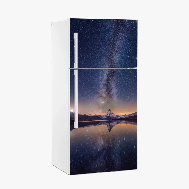 Kühlschrankaufkleber mutige geometrische komposition in blau und orange – Wallnifity®