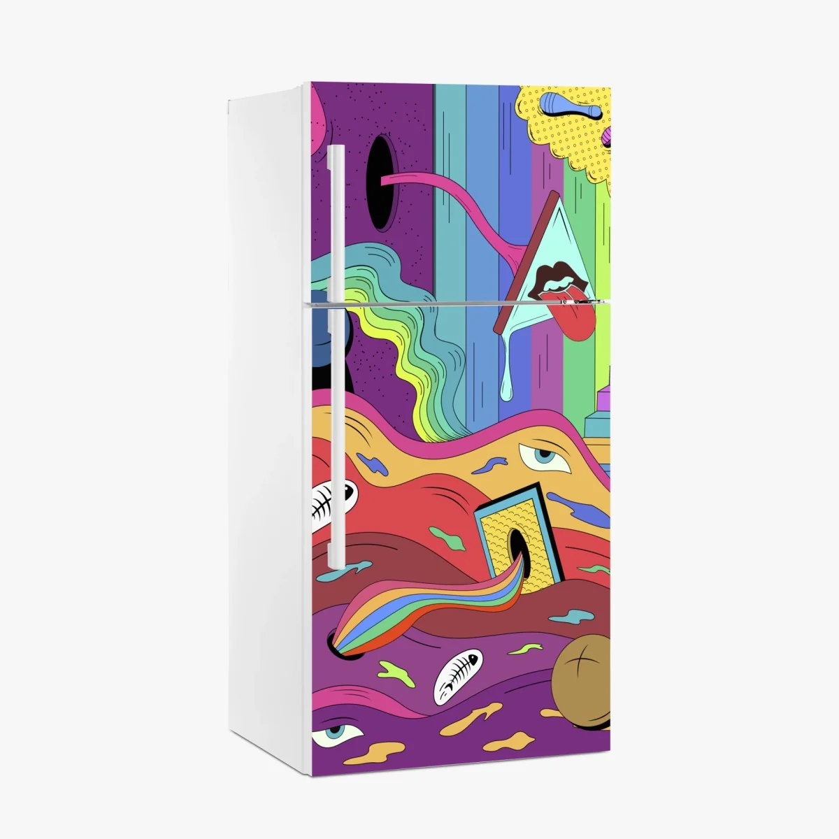 Kühlschrankaufkleber psychedelische pop-art traumlandschaft – Wallnifity®
