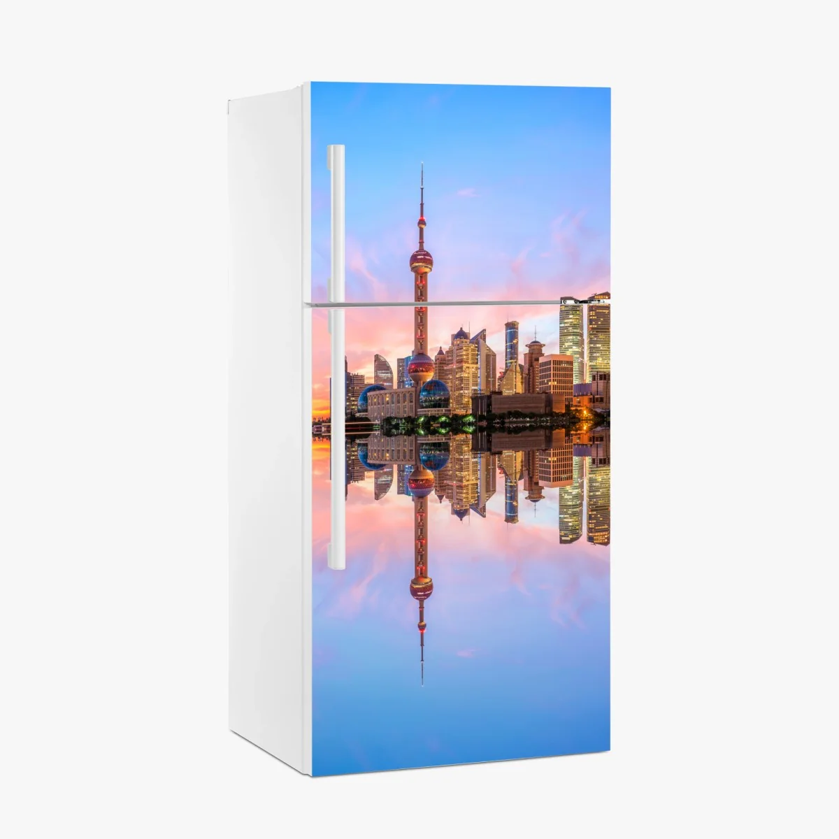 Kühlschrankaufkleber Shanghai skyline bei sonnenaufgang – Wallnifity®