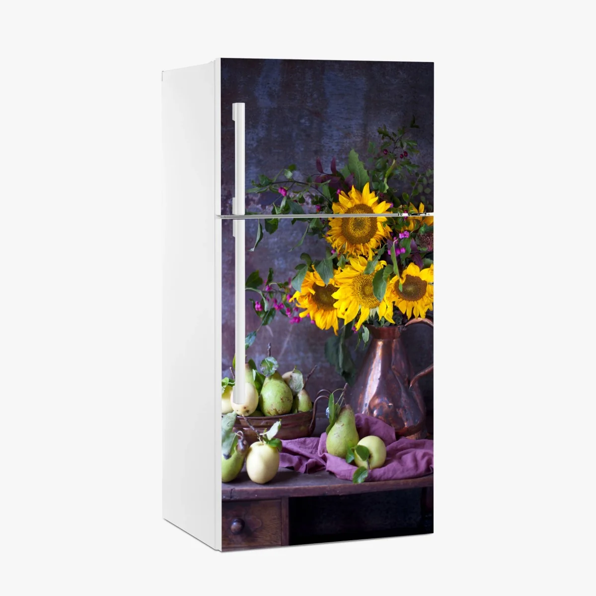 Kühlschrankaufkleber sonnenblumen und birnen stilleben – Wallnifity® Kühlschrankaufkleber sonnenblumen und birnen stilleben – Wallnifity®