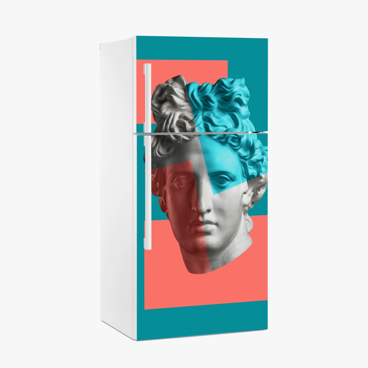 Kühlschrankaufkleber duotone klassische büste im collage-stil – Wallnifity®
