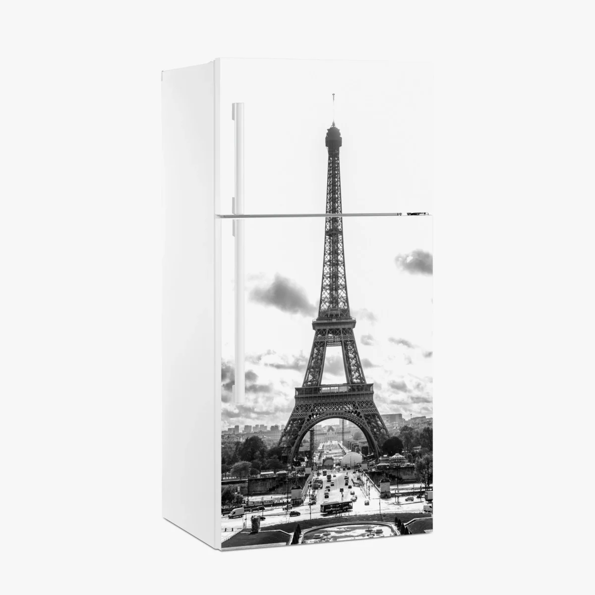 Kühlschrankaufkleber Paris Eiffelturm in monochrom – Wallnifity®