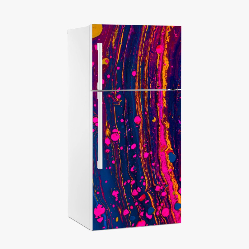 Kühlschrankaufkleber neon marmorierte abstrakte wandgrafik