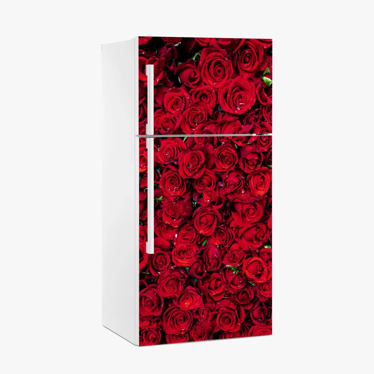 Kühlschrankaufkleber dichte wand aus roten rosen – Wallnifity® Kühlschrankaufkleber dichte wand aus roten rosen – Wallnifity®