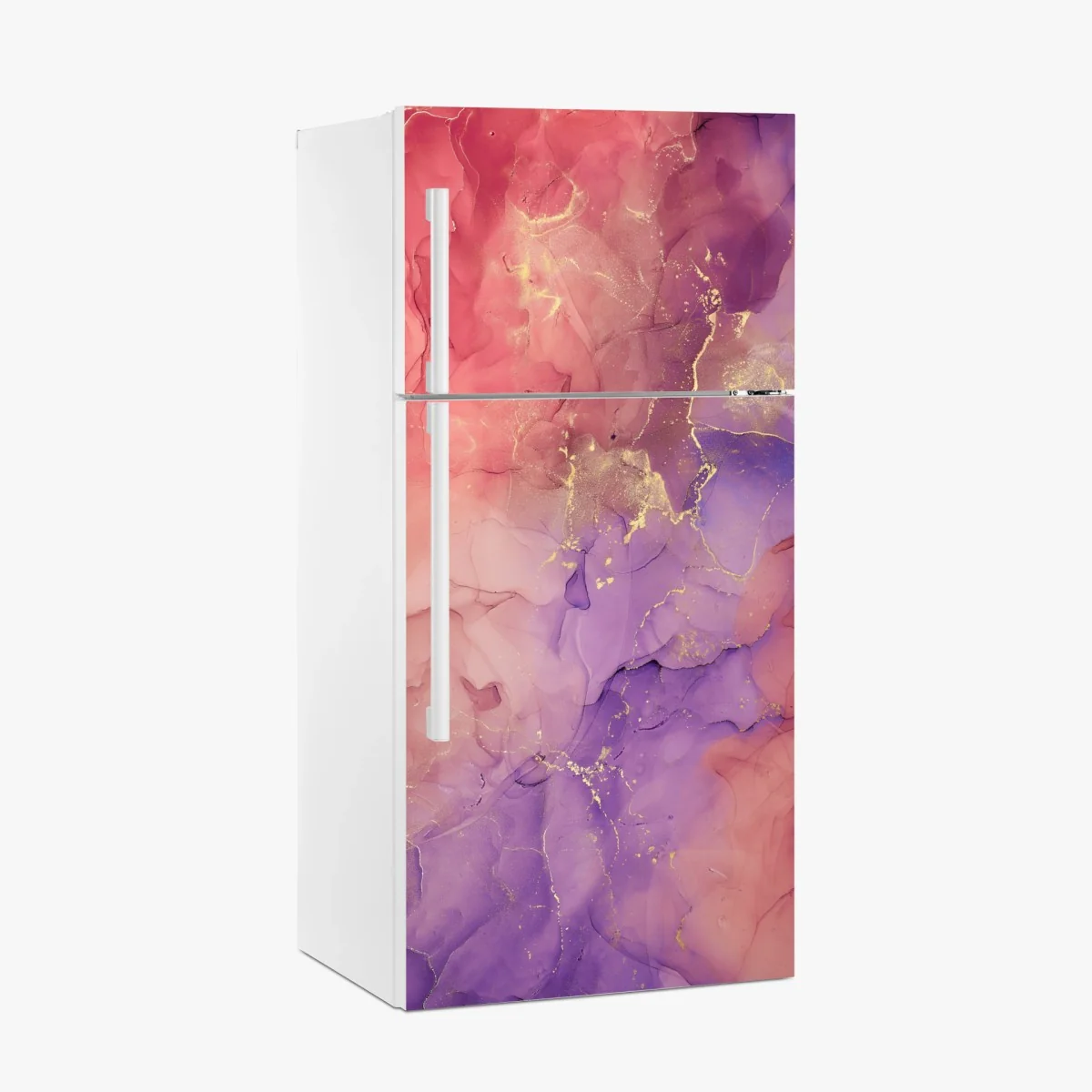 Kühlschrankaufkleber ätherische rosa und lila marmoroptik – Wallnifity® Kühlschrankaufkleber ätherische rosa und lila marmoroptik – Wallnifity®