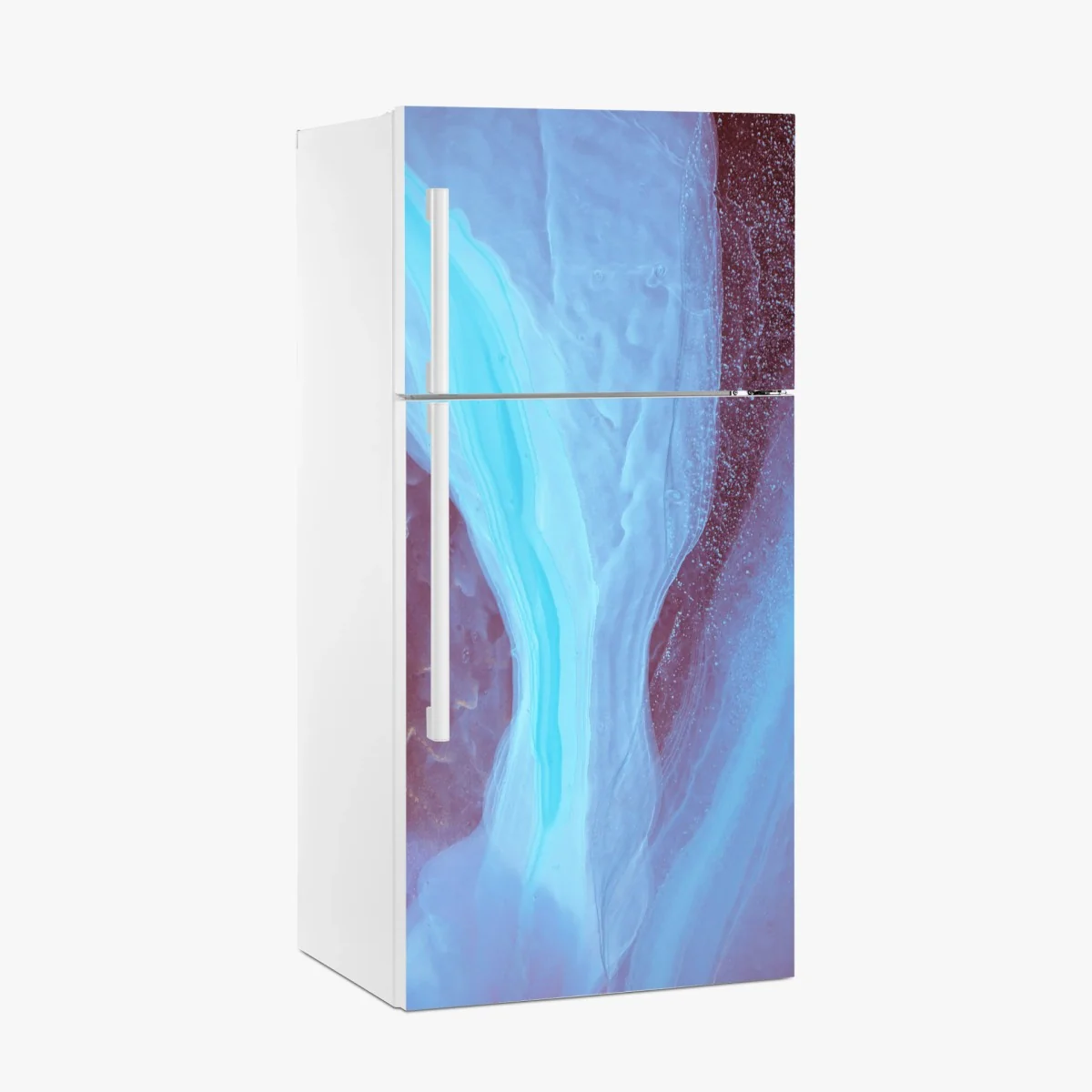 Kühlschrankaufkleber ätherisches türkis-rosa marmormuster – Wallnifity®