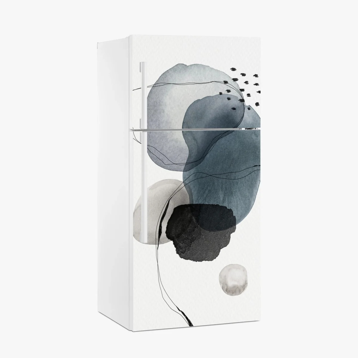 Kühlschrankaufkleber ruhige blaue aquarellkugeln – Wallnifity®