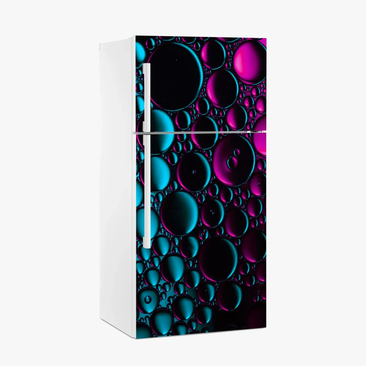 Kühlschrankaufkleber türkis-magenta blasenmuster – Wallnifity® Kühlschrankaufkleber türkis-magenta blasenmuster – Wallnifity®