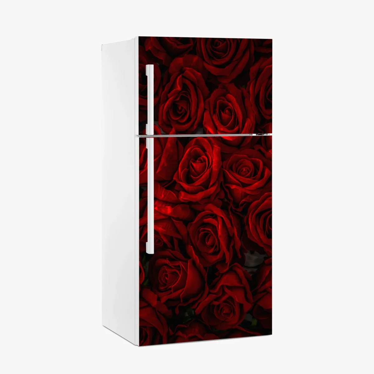 Kühlschrankaufkleber intensive rote rosen nahaufnahme – Wallnifity®