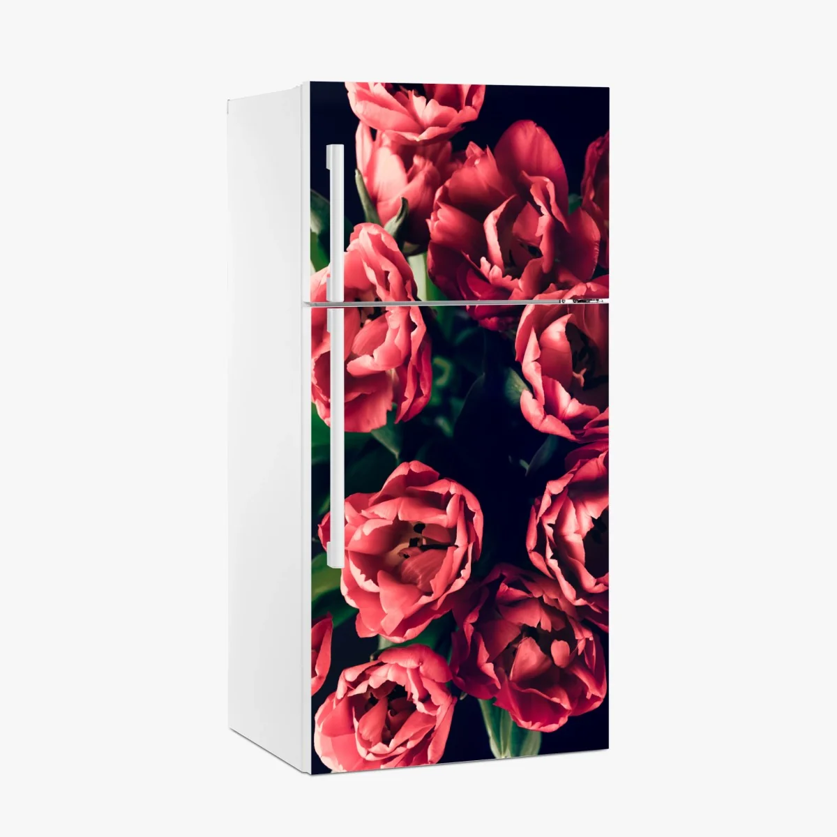 Kühlschrankaufkleber stimmungsvolles rosa tulpenbukett – Wallnifity® Kühlschrankaufkleber stimmungsvolles rosa tulpenbukett – Wallnifity®
