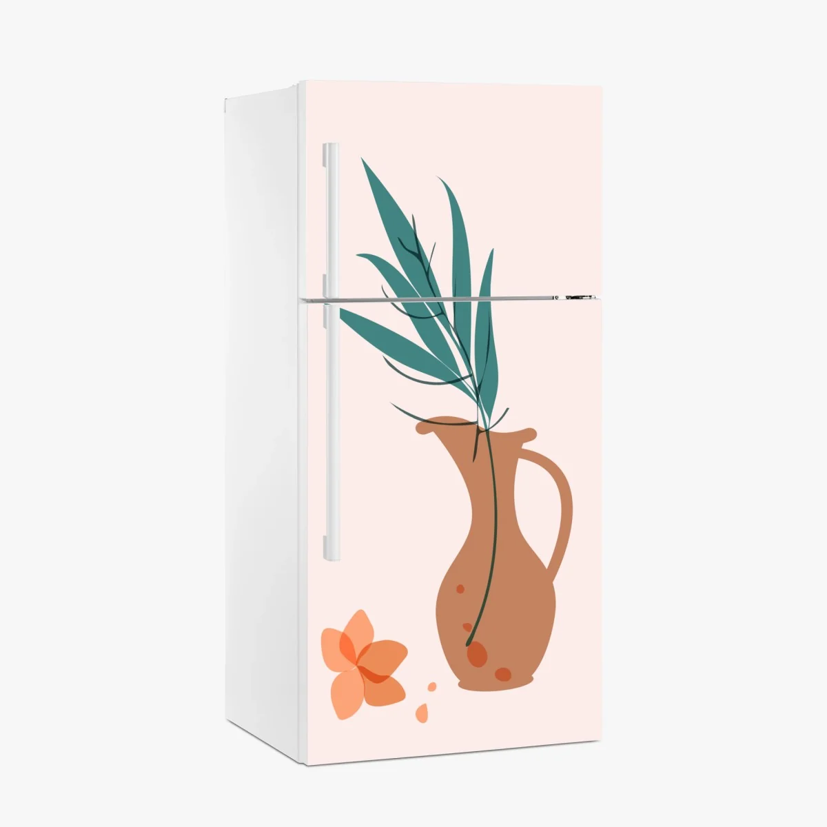 Kühlschrankaufkleber pastell botanische vase mit blättern – Wallnifity®