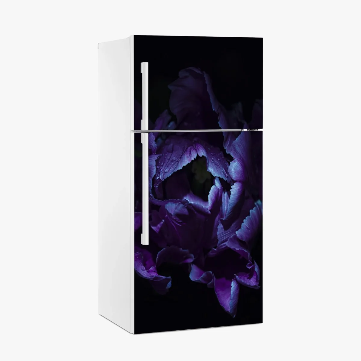 Kühlschrankaufkleber lila tulpe im ultravioletten licht – Wallnifity® Kühlschrankaufkleber lila tulpe im ultravioletten licht – Wallnifity®