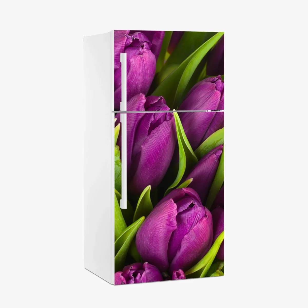 Kühlschrankaufkleber lila tulpen im bukett – Wallnifity®