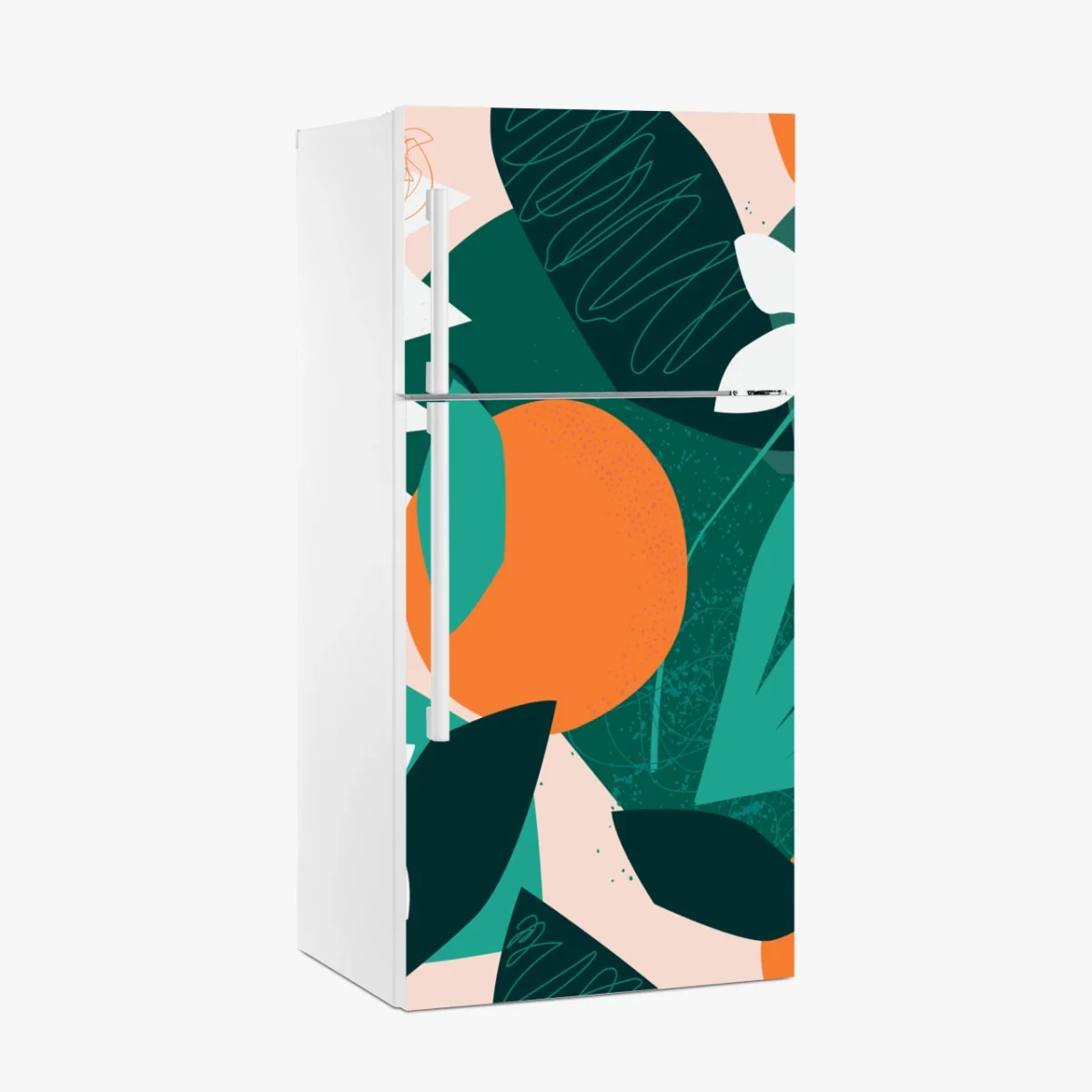 Kühlschrankaufkleber tropische blätter und zitrus illustration – Wallnifity® Kühlschrankaufkleber tropische blätter und zitrus illustration – Wallnifity®