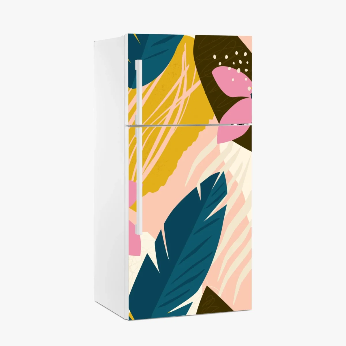 Kühlschrankaufkleber tropisches abstraktes blumenmotiv – Wallnifity® Kühlschrankaufkleber tropisches abstraktes blumenmotiv – Wallnifity®