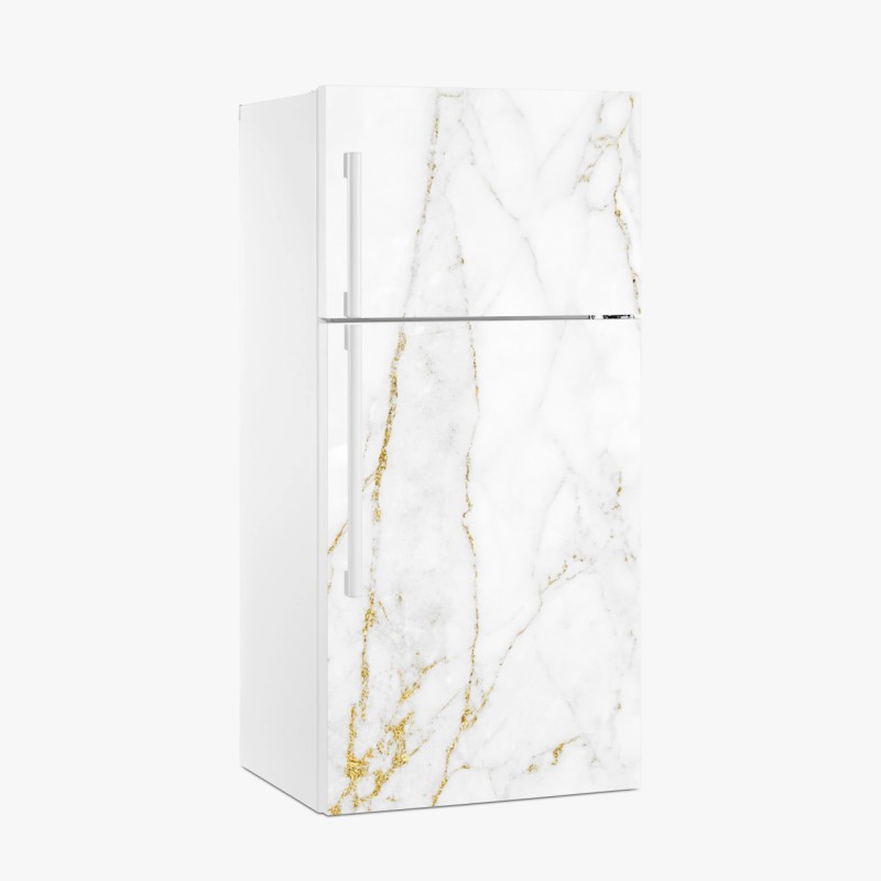 Kühlschrankaufkleber weißer marmor mit goldenen adern