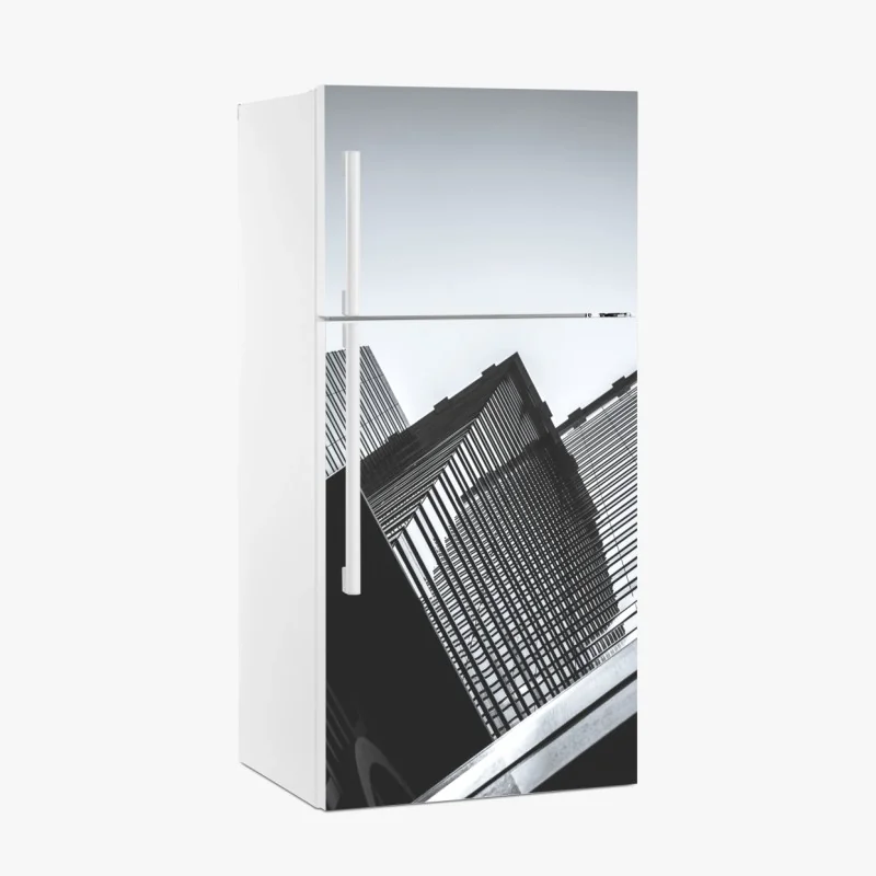 Kühlschrankaufkleber monstera-blatt auf pastell-rosa hintergrund – Wallnifity®