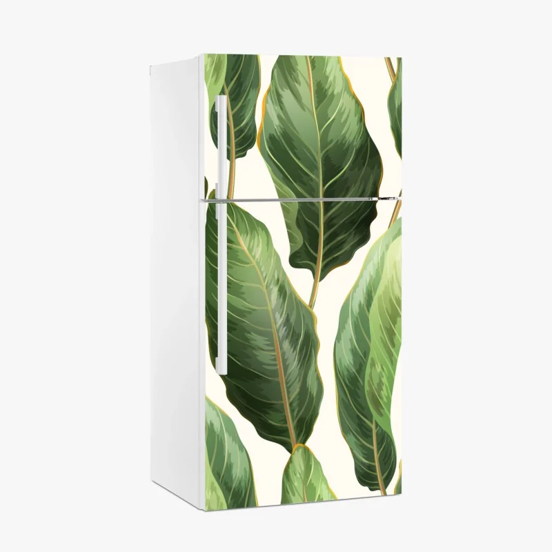 Kühlschrankaufkleber tropisches bananenblattmuster