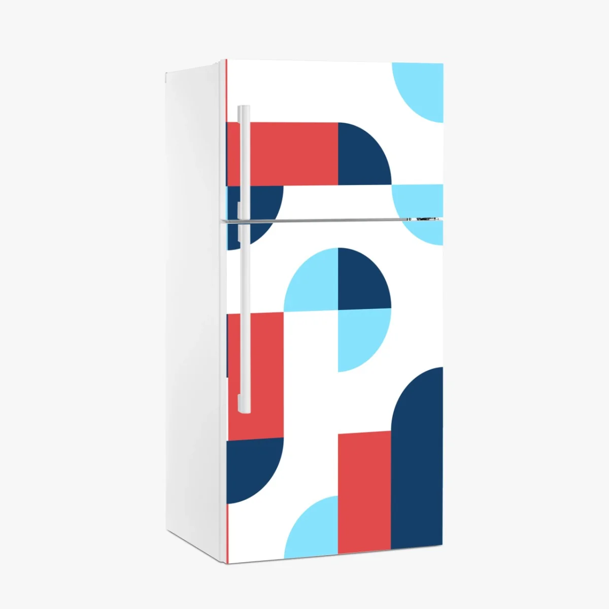 Kühlschrankaufkleber mutiges geometrisches muster in dunkelblau und koralle – Wallnifity® Kühlschrankaufkleber mutiges geometrisches muster in dunkelblau und koralle – Wallnifity®