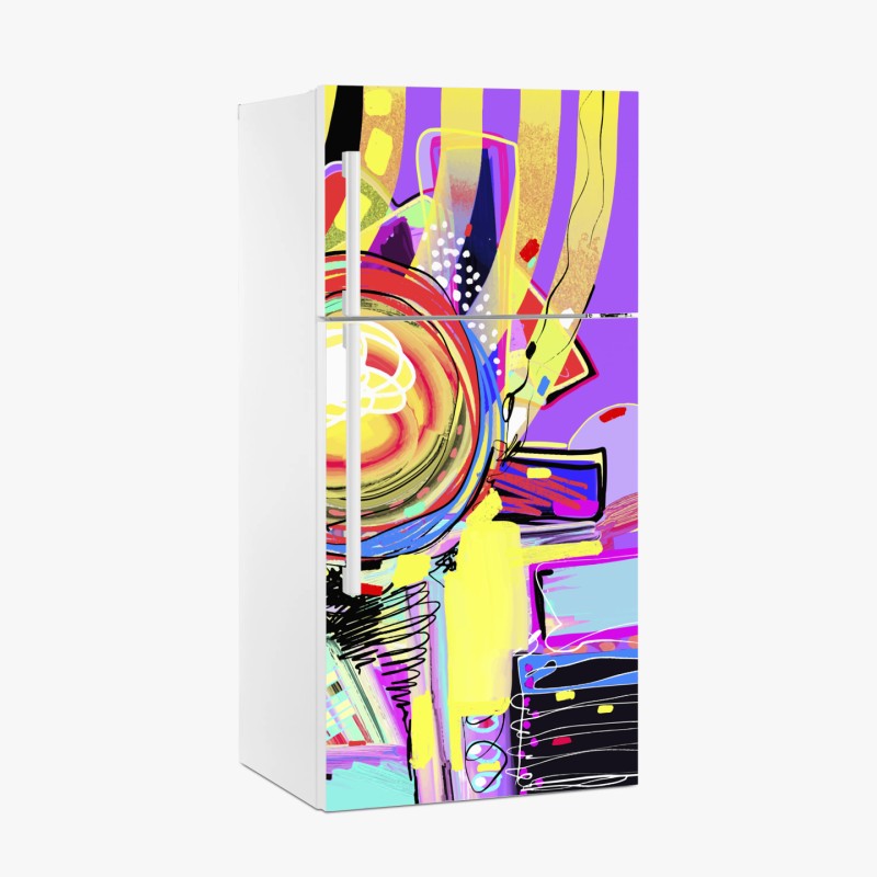 Kühlschrankaufkleber lebendige violette abstrakte komposition