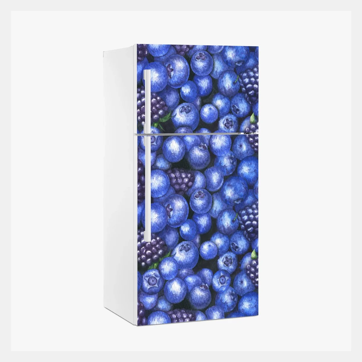 Kühlschrankaufkleber aquarellmuster mit blaubeeren und brombeeren – Wallnifity® Kühlschrankaufkleber aquarellmuster mit blaubeeren und brombeeren – Wallnifity®
