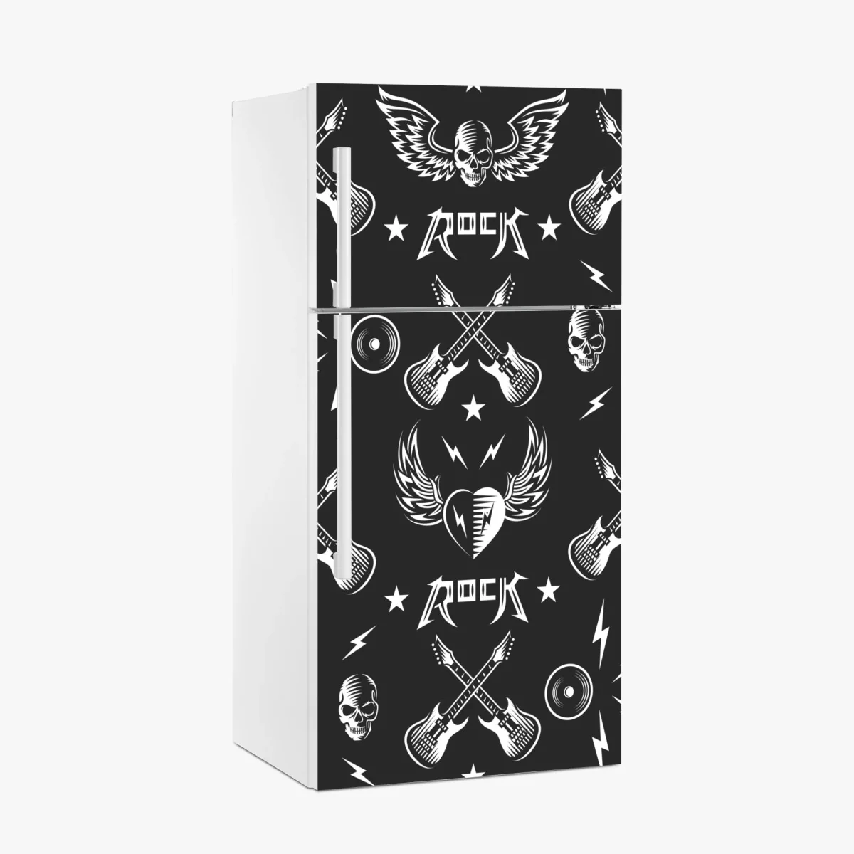 Kühlschrankaufkleber nahtloses muster mit rock-symbolen – Wallnifity® Kühlschrankaufkleber nahtloses muster mit rock-symbolen – Wallnifity®