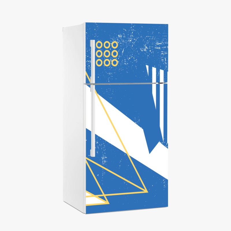 Kühlschrankaufkleber geometrische abstraktion in blau