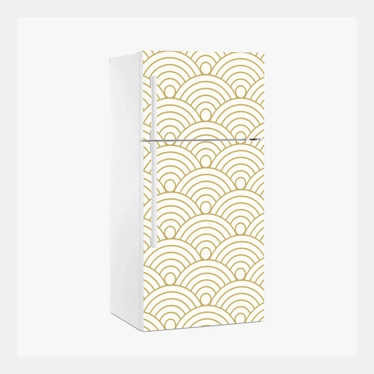 Kühlschrankaufkleber goldenes seigaiha wellenmuster – Wallnifity® Kühlschrankaufkleber goldenes seigaiha wellenmuster – Wallnifity®