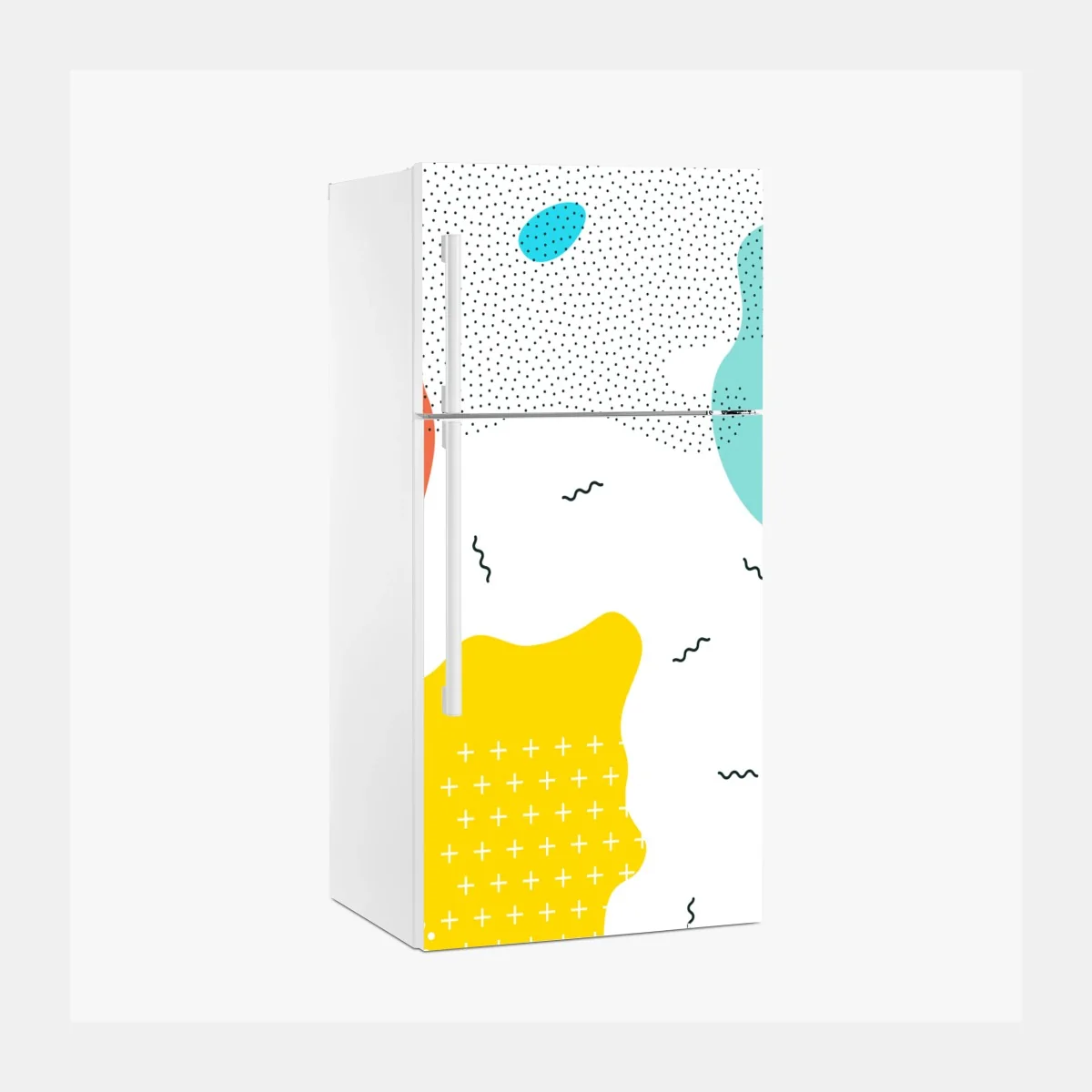 Kühlschrankaufkleber verspielte abstrakte formen in lebendigen farben – Wallnifity®